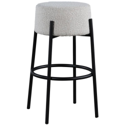 MERIDIAN FURNITURE Avalon Cream Boucle Fabric Bar Stool