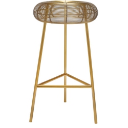 MERIDIAN FURNITURE Tuscany Metal Counter Stool In Gold