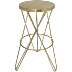 MERIDIAN FURNITURE Mercury Brushed Iron Barstool In Gold