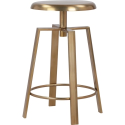 MERIDIAN FURNITURE Lang Iron Adjustable Counter And Bar Stool In Gold