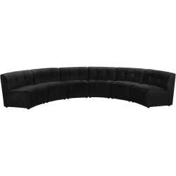 MERIDIAN FURNITURE Limitless Velvet Modular 6 Piece Sectional In Black