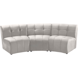 MERIDIAN FURNITURE Limitless Cream Velvet Modular Sofa