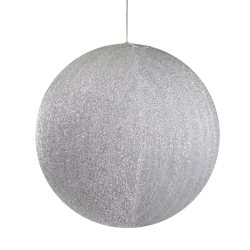 NORTHLIGHT Inflatable Tinsel Christmas Ball Ornament Commercial Outdoor Decoration - 19.5" - In Silver