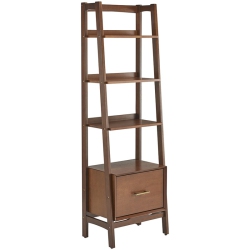 PEMBERLY ROW 4 Shelf Narrow Etagere Bookcase In Finish In Mahogany