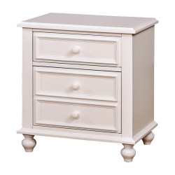 FURNITURE OF AMERICA Noell Solid Wood 2-Drawer Kids Nightstand In In White