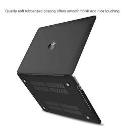 YELLOW-PRICE Matte Rubberized Hard Case Cover for Apple Macbook Air Pro 13" 14" 15" 16" In Black