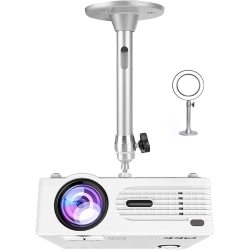 DOLAER 2-Be-Best Universal Ceiling Projector Mount Hanger 360° Rotatable Head Tilt 180 Degrees Projector Wall Mount \w Length 7In /18 Cm Projection