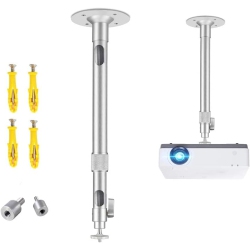 DOLAER Longer Projector Mount, Universal Extending Projector Ceiling Mount \w Height Extendable Length 12-24 In / 30-60 Cm Adjustable 360°Angle