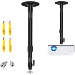 DOLAER Longer Projector Mount, Universal Extending Projector Ceiling Mount \w Height Extendable Length 12-24 In / 30-60 Cm Adjustable 360°Angle