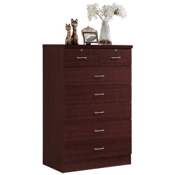 PEMBERLY ROW Tall 7 Drawer Chest With 2 Locking Drawers In In Mahogany