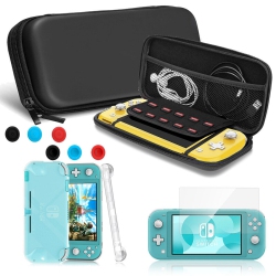 YELLOW-PRICE for Switch Lite 2019 Travel Carrying Case + Tpu Case + HD Tempered Glass + Caps