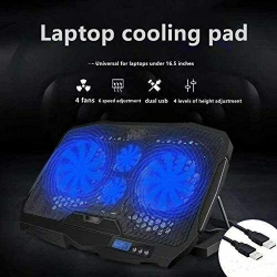 YELLOW-PRICE 12-16.3 Inch Laptop Cooler Cooling Pad With 4 Quiet Fans 1400 Rpm & Lcd Screen