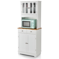 TOPBUY Buffet Hutch Kitchen Storage Cabinet Microwave Stand With 2 Drawers And 2 Door Storage Cabinet