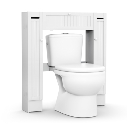 TOPBUY Wooden Cabinet Bathroom Spacesaver Over The Toilet Storage Cabinet W/ Drop Door In White