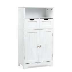 TOPBUY Wooden Floor Storage Cabinet for Livingroom Bathroom Office W/open Shelf, 2 Doors And 2 Drawers