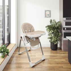 BOOBEYEH , Tronassimo Model H2 Foldable High Baby Dining Chair for Kids, Light In Grey