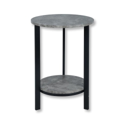 ITY INTERNATIONAL - 2 Tier Round Side Table, 15.75" X 23.6", Cement In Gray