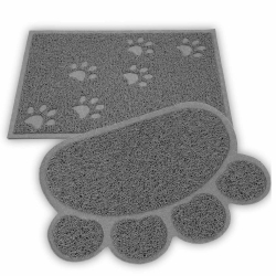 YELLOW-PRICE Silicone Absorbent Waterproof Pet Feeding Mat 12"x16" (Paw / Rectangle Shape)