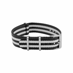BAND & BEZEL Seatbelt Nato Watch Strap - 20MM - Striped In Grey