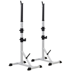 SOOZIER 2-Piece Barbell Rack, 53.5"-69.3" Height Adjustable Squat Rack Bench Press Rack, 440Lbs Capacity