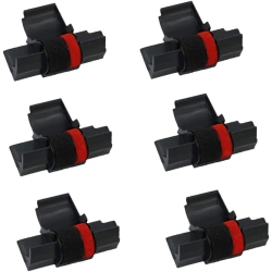 DOLAER Ir-40T (6 Pack) Compatible Calculator Printer Ribbons Ink Roller Replacement for Casio, Sharp And More - Black & In Red
