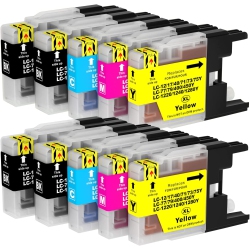 DOLAER Lc71 Lc75 10-Pack Compatible Ink Cartridge Replacement for Brother Lc75 Lc71 Lc79 Xl High Yield to Use \w Mfc-J6510Dw Mfc-J6710Dw Mfc-J6910Dw