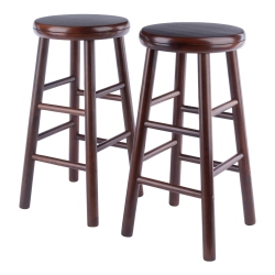 WINSOME Shelby 2-Piece Swivel Seat Counter Stool Set - Walnut