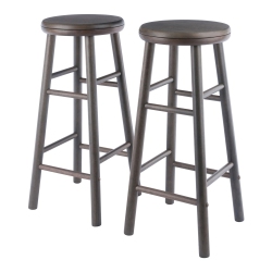 WINSOME Priyas Home Goods Shelby 2 Piece Swivel Seat Bar Stool Set, Oyster In Gray