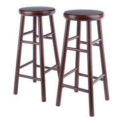 WINSOME Wood Selby 2 Piece Swivel Seat Bar Stool Set - Walnut