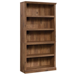 SAUDER Misc Storage 5-Shelf Tall Wood Bookcase In Vintage Oak