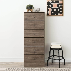 MODUBOX Astrid 6-Drawer Tall Chest - Drifted In Grey