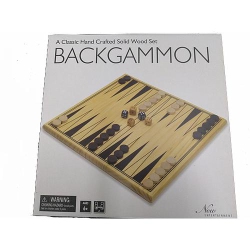 NEW ENTERTAINMENT Wooden Backgammon 2 Players, Ages 6+