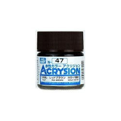MR. HOBBY Acrysion Color - Brown (Flat/german Tank Wwii) (N47) 10Ml Flat Acrylic Paint In Red