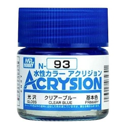 MR. HOBBY Acrysion Color - Clear (Gloss/primary) (N93) 10Ml Gloss Acrylic Paint In Blue