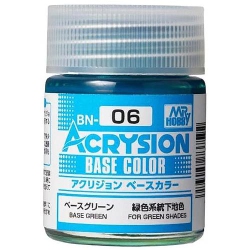 MR. HOBBY Acrysion Base Color - Base (for Shades) (Bn06) 18Ml Base Color And Primer In Green