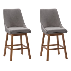 CORLIVING Dbt-204-B Boston Counter Height Formed Back Fabric Barstool, Light Grey, Set Of 2