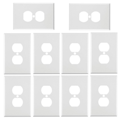 AXGEAR Single Gang Duplex Receptacle Decorator Wall Plate10 PCs