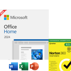 MICROSOFT Office Home 2024 | for PC/mac Ep2-06820 & Norton 360 Standard (PC/mac) - 1 Device - 10GB Cloud Backup - 1 Year Subscription | Digital