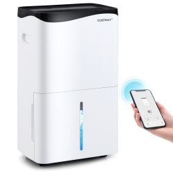 COSTWAY 100-Pint Dehumidifier for Home & Basements W/ Smart App& Alexa Control