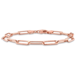 AMOUR Paperclip Chain Bracelet Silver In Pink