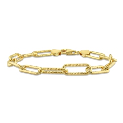 AMOUR Fancy Paperclip Chain Bracelet Silver In Yellow