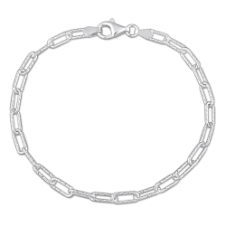 AMOUR Fancy Paperclip Chain Bracelet In Silver