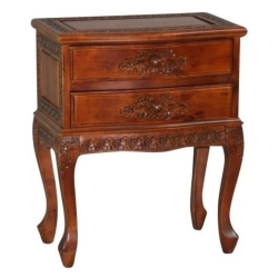 BOWERY HILL 2 Drawer Nightstand In Dual Walnut Stain