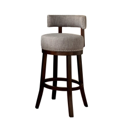 BOWERY HILL Fabric 29" Swivel Bar Stool In Light (Set Of 2) In Gray
