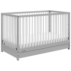 Graco Teddi 5-in-1 Convertible Crib with Drawer - Pebble Grey/White