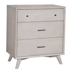 ALPINE FURNITURE Flynn Mid Century Modern Wood 3 Drawer Accent Chest In In Gray