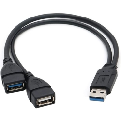 GENERIC USB 3.0 Adapter to 2 USB Female, USB Male to USB 3.0 Female And USB 2.0 Female, Dual Charging Port/single Data Transfer Port USB Splitter
