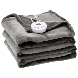 GYMAX 62"x84"/84"x90" Heated Blanket Twin/queen Size Electric Heated Throw Blanket W/ Timer