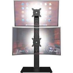 DOLAER Dual Monitor Stand - Vertical Stack Screen Free-Standing Monitor Riser Fits Two 13 to 34 Inch Screen \w Swivel, Tilt, Height Adjustable, Holds