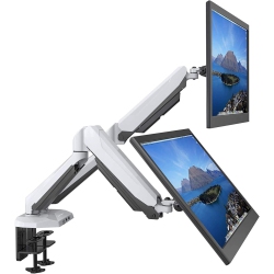 DOLAER Fully Adjustable Dual Gas Spring Dual Monitors Mount Stand \w 2 Swing Arms for 15'-32' Monitors Features 2 USB 3.0 Ports And Audio Port